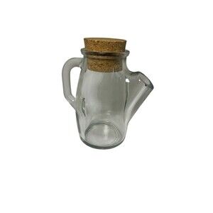 Vintage Westmoreland Glass Pitcher with Snub Nose Spout Handle & Cork Top, B